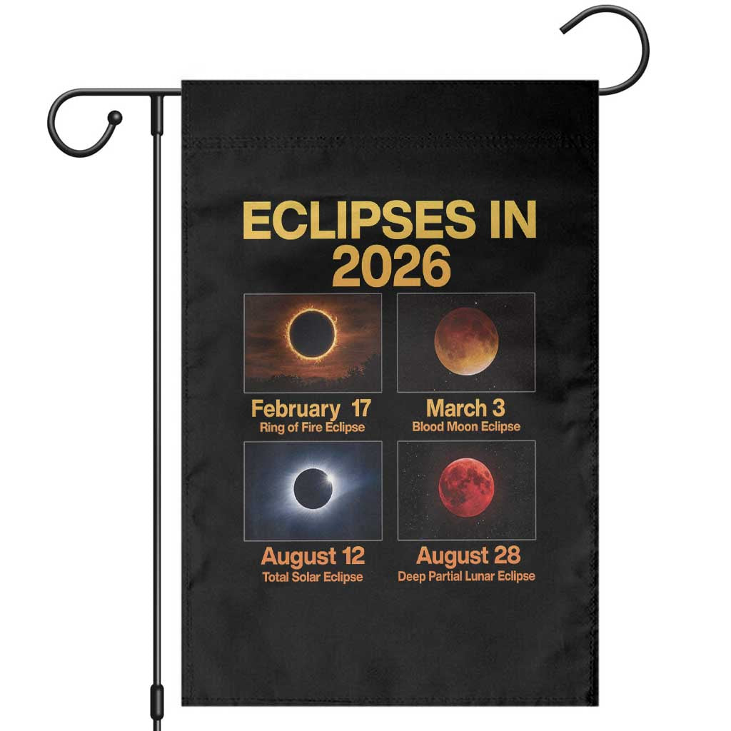 Eclipses in 2026 Celestial Calendar Infographic Garden Flag Space Nerd Astronomy Gift Astrology Lover