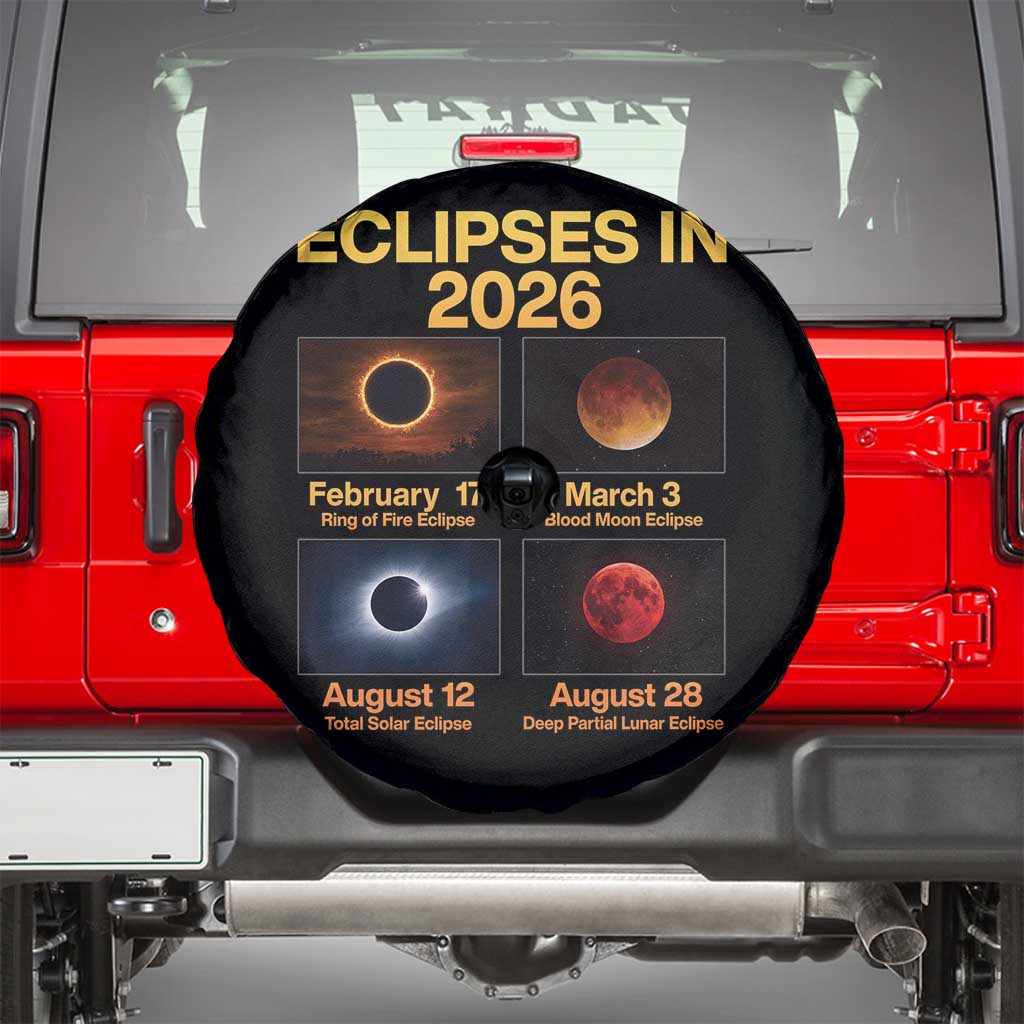 Eclipses in 2026 Celestial Calendar Infographic Spare Tire Cover Space Nerd Astronomy Gift Astrology Lover