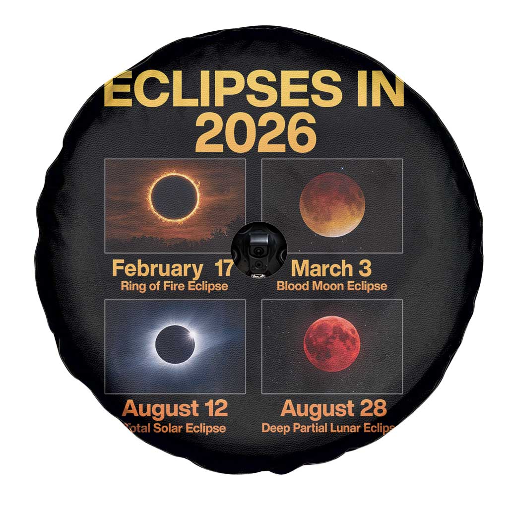 Eclipses in 2026 Celestial Calendar Infographic Spare Tire Cover Space Nerd Astronomy Gift Astrology Lover