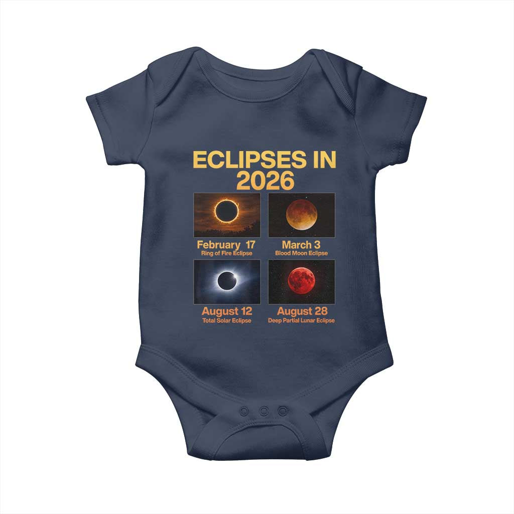 Eclipses in 2026 Celestial Calendar Infographic Baby Onesie Space Nerd Astronomy Gift Astrology Lover