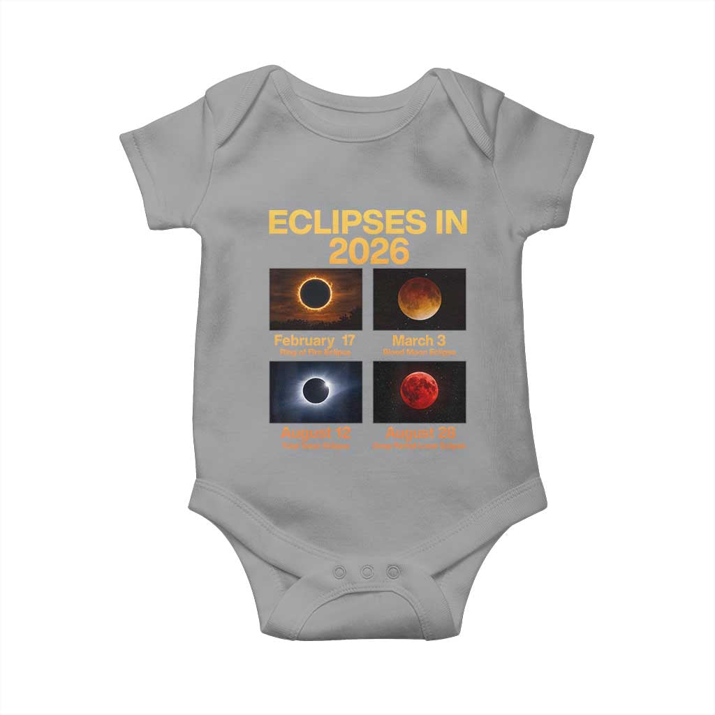 Eclipses in 2026 Celestial Calendar Infographic Baby Onesie Space Nerd Astronomy Gift Astrology Lover