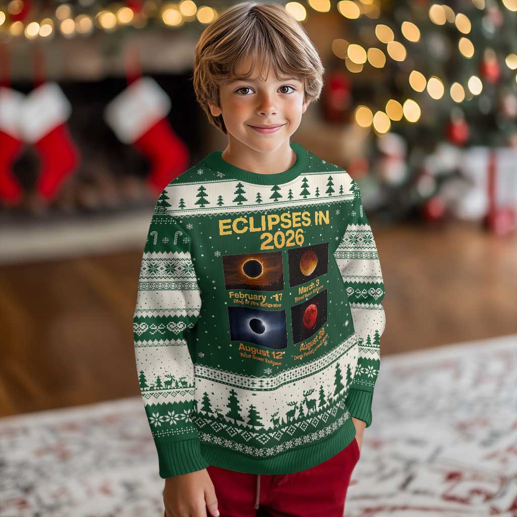Eclipses in 2026 Celestial Calendar Infographic Ugly Christmas Sweater Space Nerd Astronomy Gift Astrology Lover