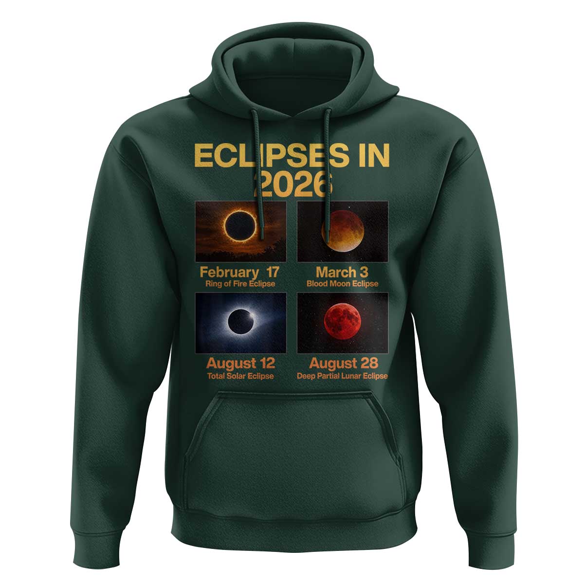 Eclipses in 2026 Celestial Calendar Infographic Hoodie Space Nerd Astronomy Gift Astrology Lover
