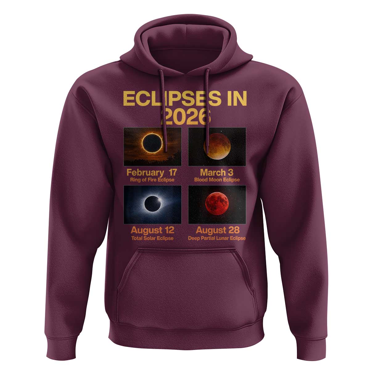 Eclipses in 2026 Celestial Calendar Infographic Hoodie Space Nerd Astronomy Gift Astrology Lover