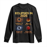 Eclipses in 2026 Celestial Calendar Infographic Long Sleeve Shirt Space Nerd Astronomy Gift Astrology Lover