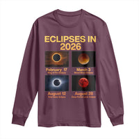 Eclipses in 2026 Celestial Calendar Infographic Long Sleeve Shirt Space Nerd Astronomy Gift Astrology Lover