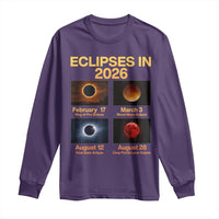 Eclipses in 2026 Celestial Calendar Infographic Long Sleeve Shirt Space Nerd Astronomy Gift Astrology Lover