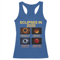 Eclipses in 2026 Celestial Calendar Infographic Racerback Tank Top Space Nerd Astronomy Gift Astrology Lover