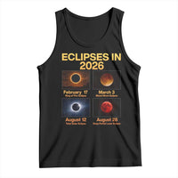 Eclipses in 2026 Celestial Calendar Infographic Tank Top Space Nerd Astronomy Gift Astrology Lover