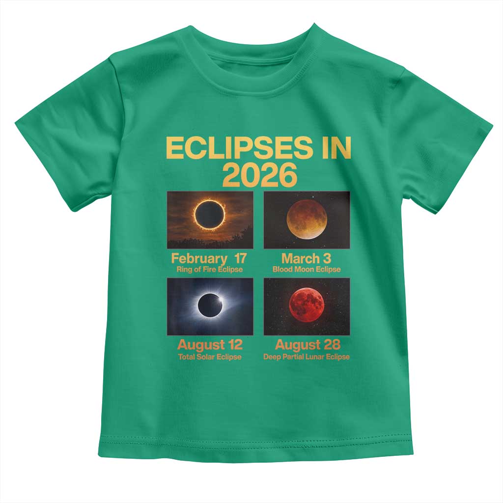 Eclipses in 2026 Celestial Calendar Infographic Toddler T Shirt Space Nerd Astronomy Gift Astrology Lover