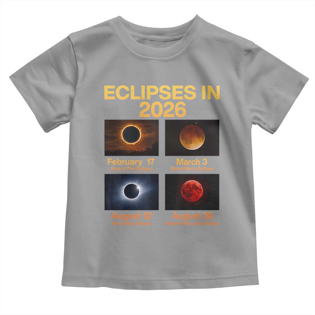 Eclipses in 2026 Celestial Calendar Infographic Toddler T Shirt Space Nerd Astronomy Gift Astrology Lover