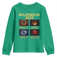 Eclipses in 2026 Celestial Calendar Infographic Youth Sweatshirt Space Nerd Astronomy Gift Astrology Lover