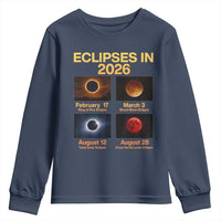 Eclipses in 2026 Celestial Calendar Infographic Youth Sweatshirt Space Nerd Astronomy Gift Astrology Lover
