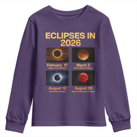 Eclipses in 2026 Celestial Calendar Infographic Youth Sweatshirt Space Nerd Astronomy Gift Astrology Lover