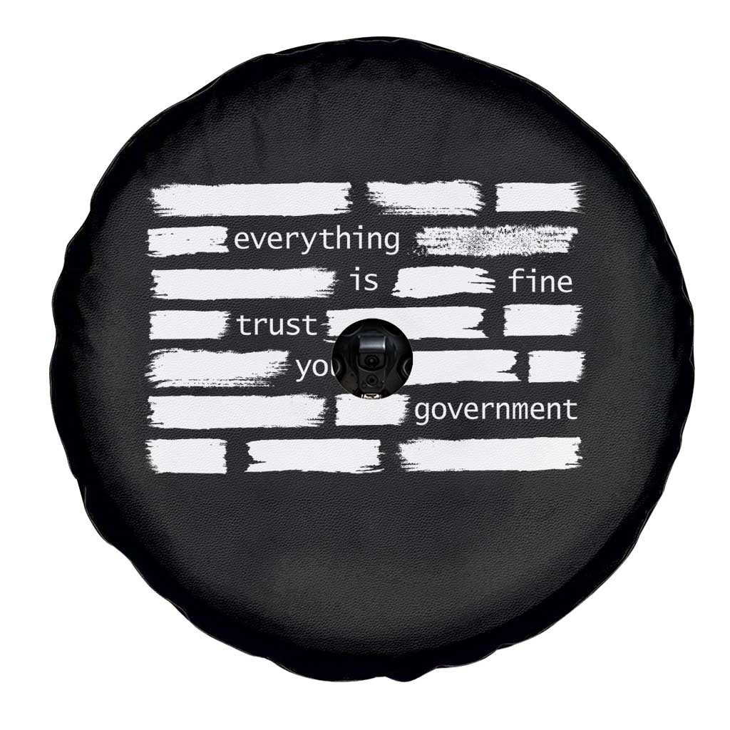 Everything Is Fine Trust Your Government Spare Tire Cover Sarcastic Flag Political Satire Humor