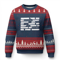 Everything Is Fine Trust Your Government Ugly Christmas Sweater Sarcastic Flag Political Satire Humor