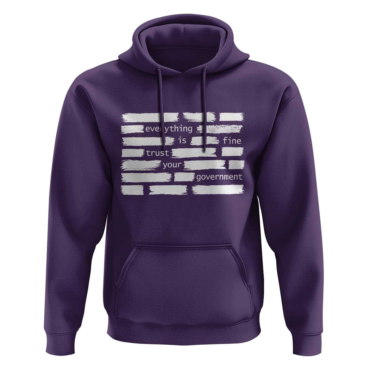 Everything Is Fine Trust Your Government Hoodie Sarcastic Flag Political Satire Humor
