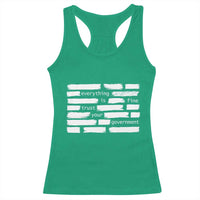 Everything Is Fine Trust Your Government Racerback Tank Top Sarcastic Flag Political Satire Humor