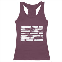 Everything Is Fine Trust Your Government Racerback Tank Top Sarcastic Flag Political Satire Humor