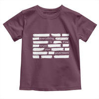 Everything Is Fine Trust Your Government Toddler T Shirt Sarcastic Flag Political Satire Humor
