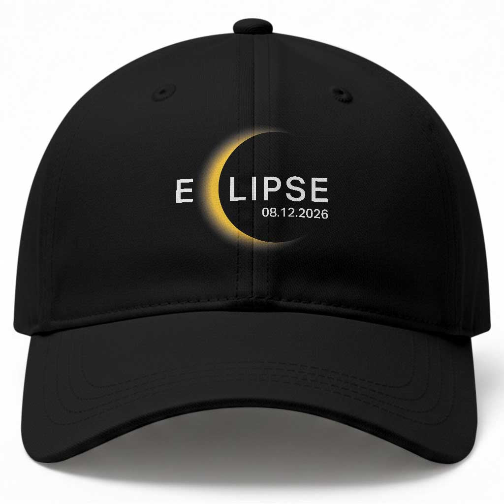 Minimalist 2026 Total Solar Eclipse Baseball Cap August 12 Totality Astronomy Souvenir