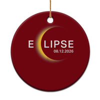 Minimalist 2026 Total Solar Eclipse Ceramic Ornament August 12 Totality Astronomy Souvenir