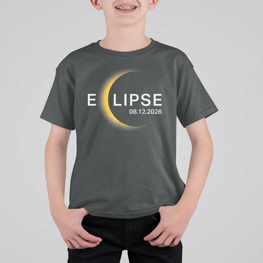 Minimalist 2026 Total Solar Eclipse T Shirt For Kid August 12 Totality Astronomy Souvenir
