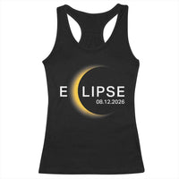 Minimalist 2026 Total Solar Eclipse Racerback Tank Top August 12 Totality Astronomy Souvenir