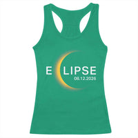 Minimalist 2026 Total Solar Eclipse Racerback Tank Top August 12 Totality Astronomy Souvenir
