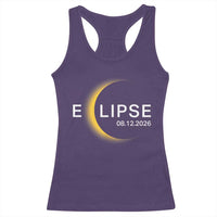 Minimalist 2026 Total Solar Eclipse Racerback Tank Top August 12 Totality Astronomy Souvenir