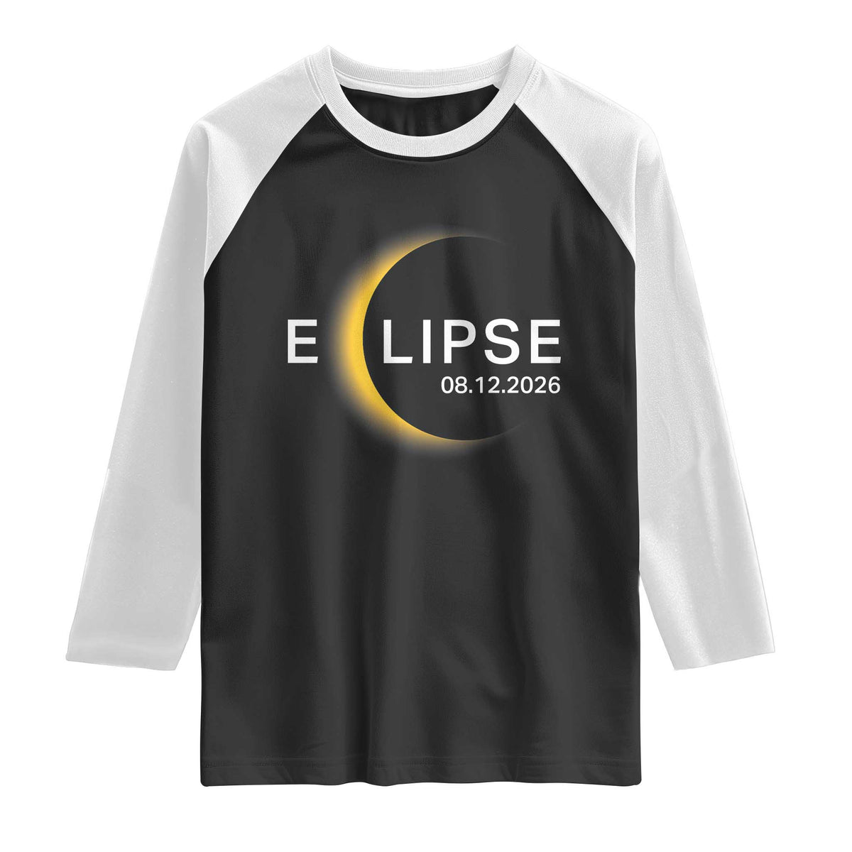 Minimalist 2026 Total Solar Eclipse Raglan Shirt August 12 Totality Astronomy Souvenir