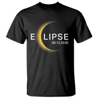 Minimalist 2026 Total Solar Eclipse T Shirt August 12 Totality Astronomy Souvenir
