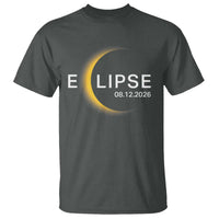 Minimalist 2026 Total Solar Eclipse T Shirt August 12 Totality Astronomy Souvenir