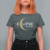 Minimalist 2026 Total Solar Eclipse T Shirt For Women August 12 Totality Astronomy Souvenir