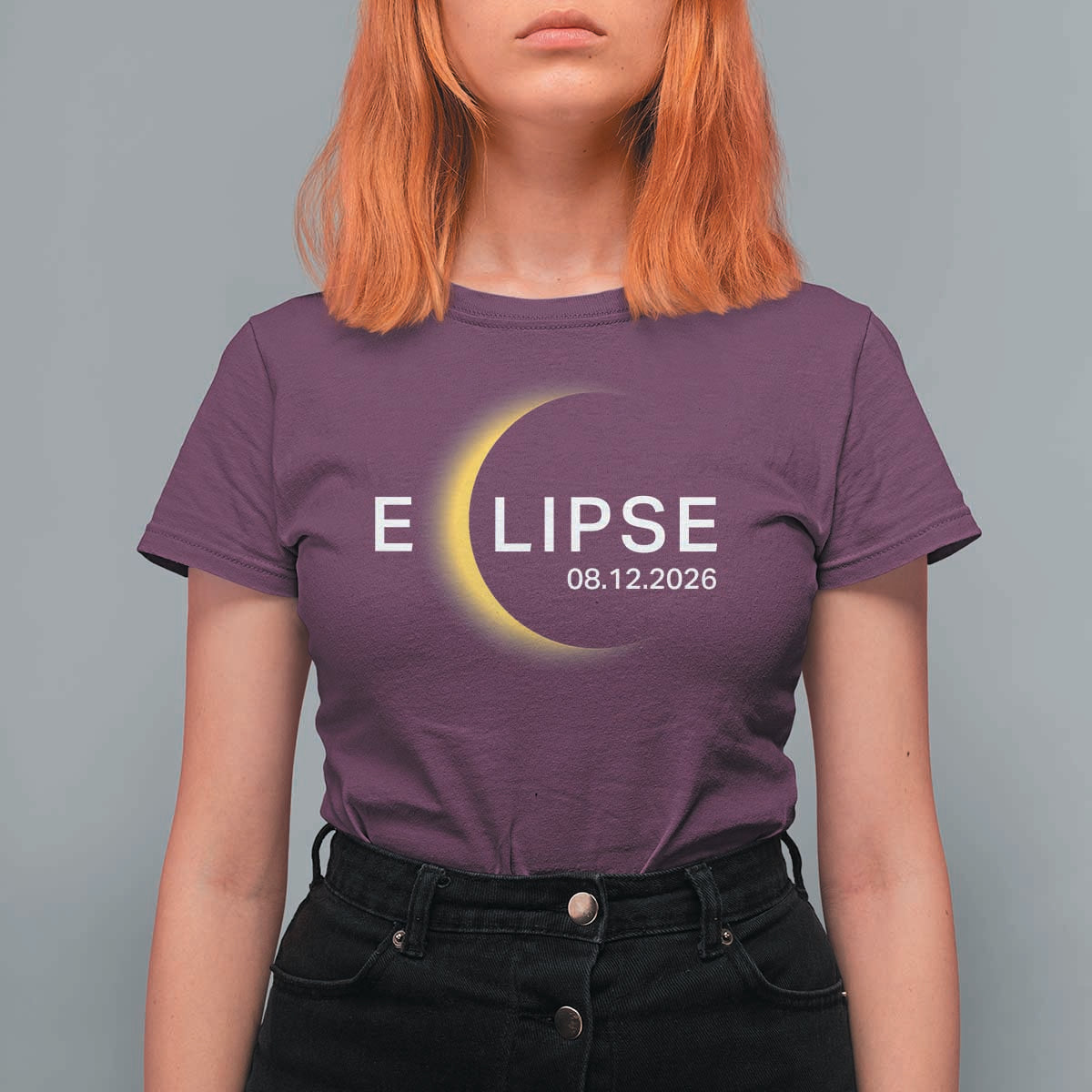 Minimalist 2026 Total Solar Eclipse T Shirt For Women August 12 Totality Astronomy Souvenir