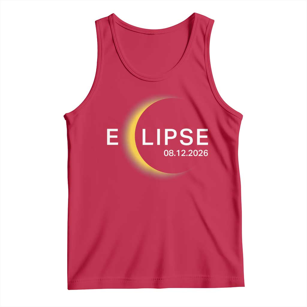 Minimalist 2026 Total Solar Eclipse Tank Top August 12 Totality Astronomy Souvenir