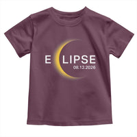 Minimalist 2026 Total Solar Eclipse Toddler T Shirt August 12 Totality Astronomy Souvenir