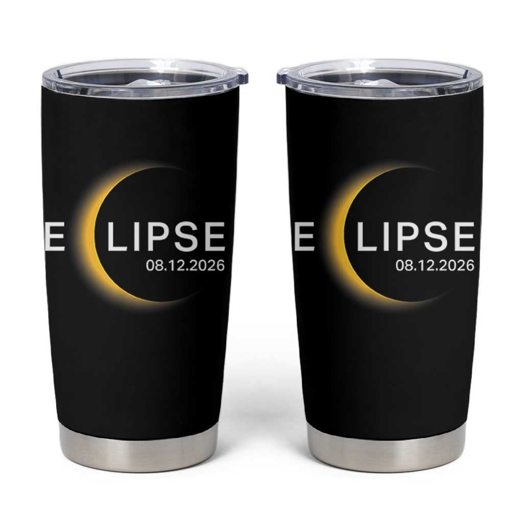 Minimalist 2026 Total Solar Eclipse Tumbler Cup August 12 Totality Astronomy Souvenir
