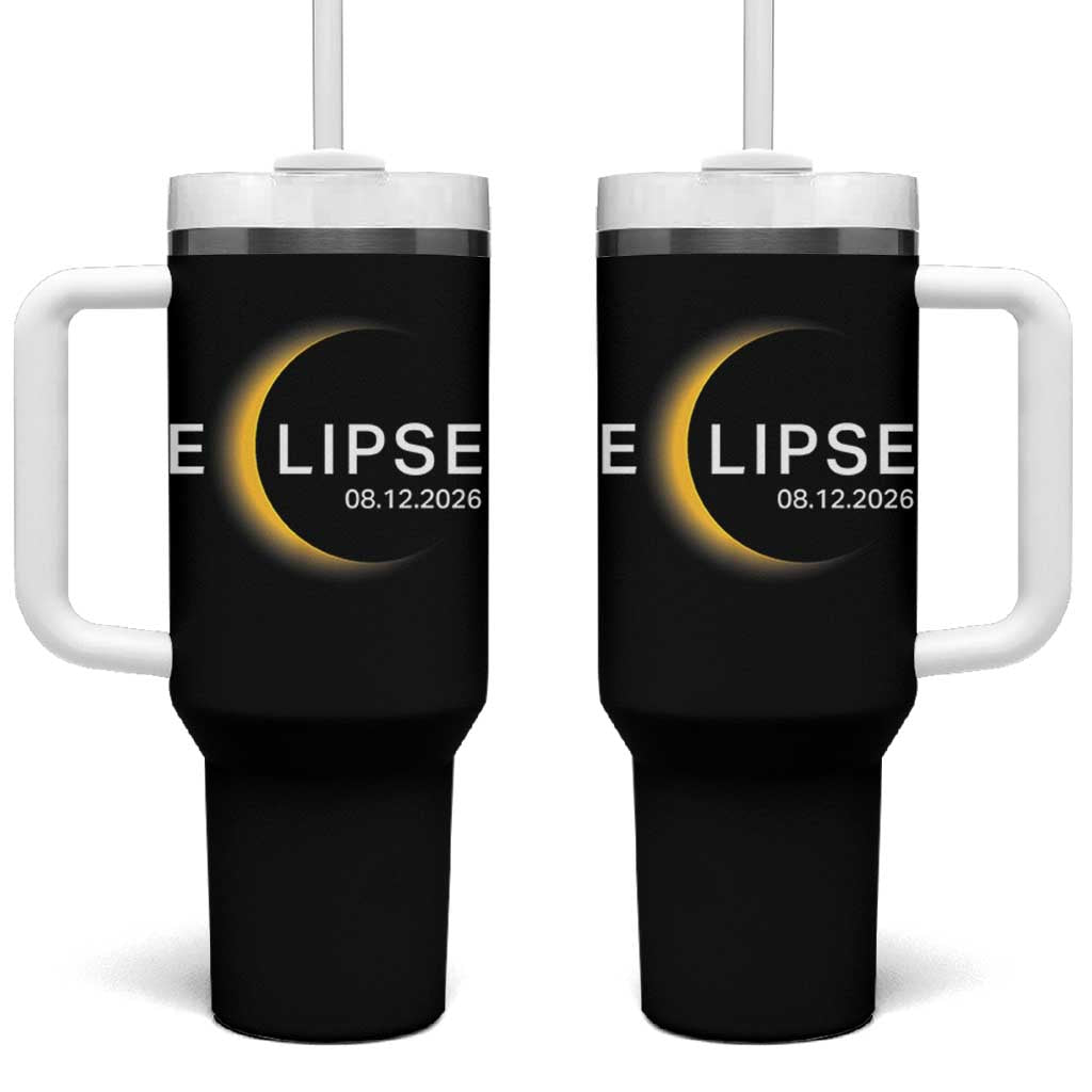Minimalist 2026 Total Solar Eclipse Tumbler With Handle August 12 Totality Astronomy Souvenir
