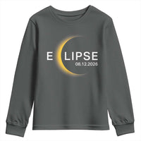 Minimalist 2026 Total Solar Eclipse Youth Sweatshirt August 12 Totality Astronomy Souvenir