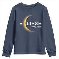 Minimalist 2026 Total Solar Eclipse Youth Sweatshirt August 12 Totality Astronomy Souvenir