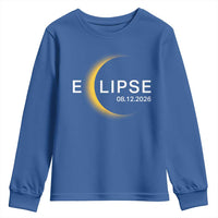 Minimalist 2026 Total Solar Eclipse Youth Sweatshirt August 12 Totality Astronomy Souvenir