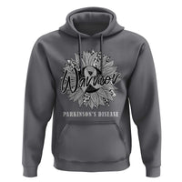 Parkinson's Warrior Hoodie Silver Ribbon Sunflower Support Awareness