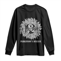 Parkinson's Warrior Long Sleeve Shirt Silver Ribbon Sunflower Support Awareness