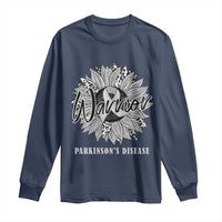 Parkinson's Warrior Long Sleeve Shirt Silver Ribbon Sunflower Support Awareness
