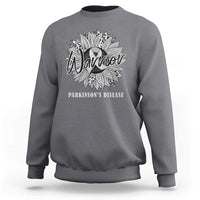 Parkinson's Warrior Sweatshirt Silver Ribbon Sunflower Support Awareness