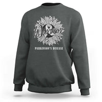 Parkinson's Warrior Sweatshirt Silver Ribbon Sunflower Support Awareness
