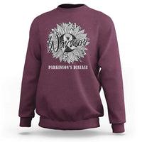 Parkinson's Warrior Sweatshirt Silver Ribbon Sunflower Support Awareness