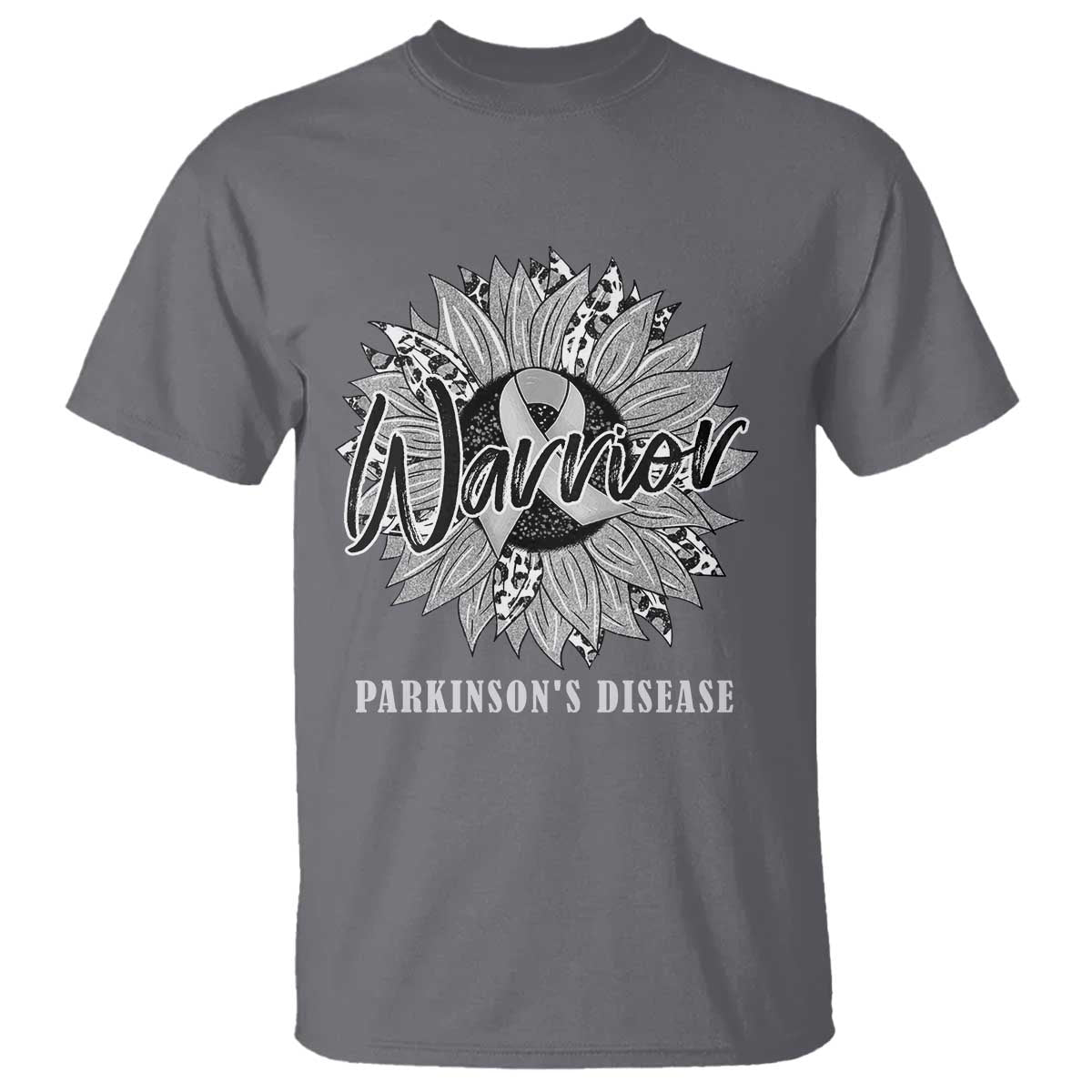 Parkinson's Warrior T Shirt Silver Ribbon Sunflower Support Awareness