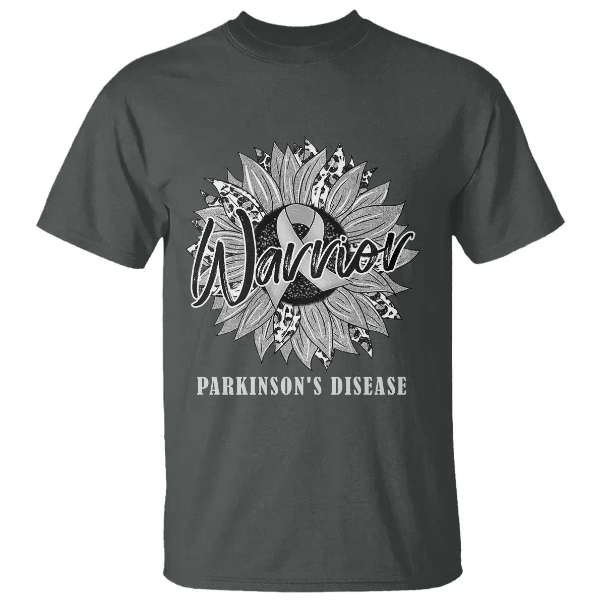Parkinson's Warrior T Shirt Silver Ribbon Sunflower Support Awareness